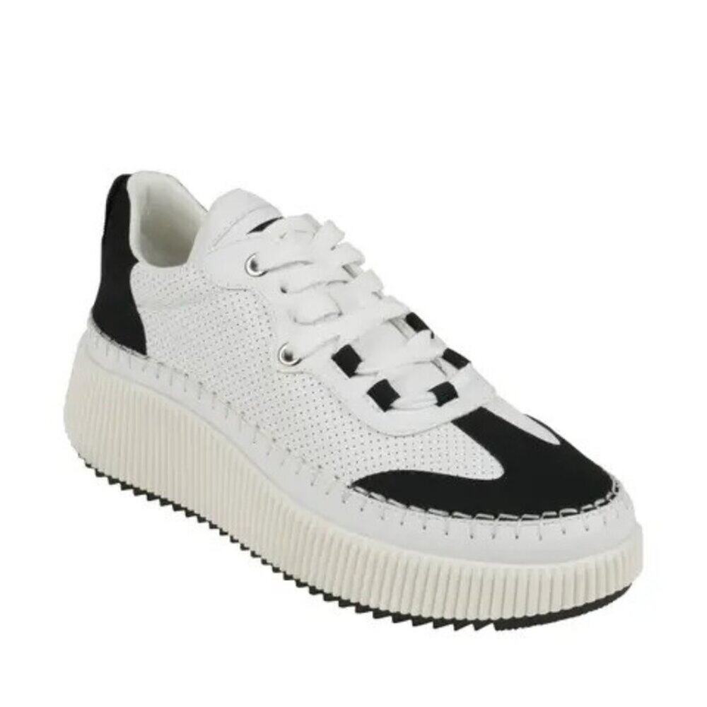 GC Shoes Madrid Platform Sneakers Black White Leather - 8.5